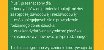 Z radością informujemy, że Minister Pracy i Polityki Społecznej zatwierdził na kolejne 5 lat autorski program szkoleniowy &bdquo;Rodzina Plus&rdquo;